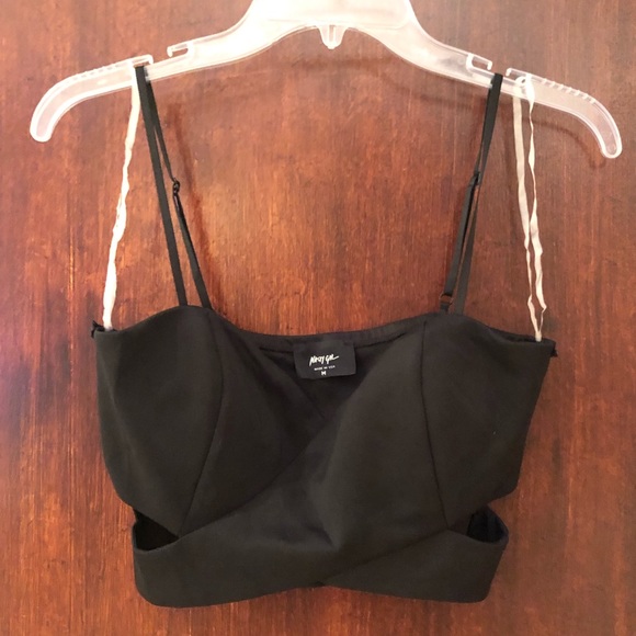 NASTY GAL Black Crop Top NWOT - Picture 1 of 4